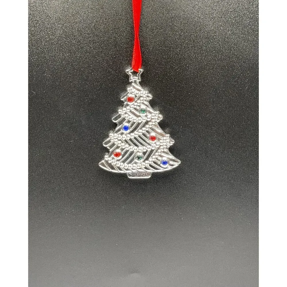 Lenox Sparkle and Silver Christmas Tree Ornament‎ Jeweled. New no Box.